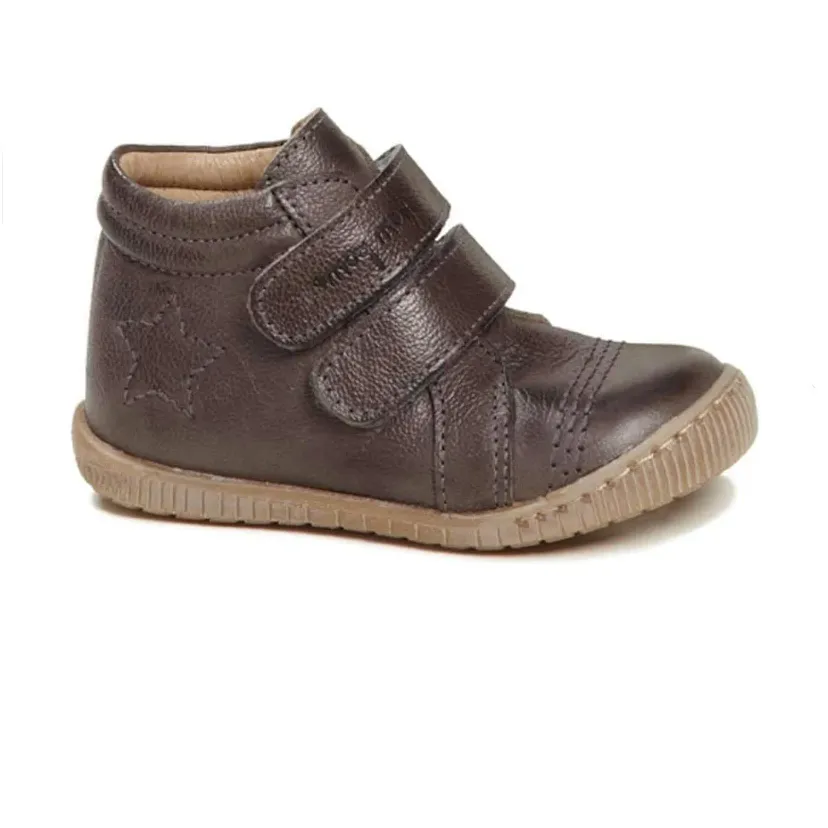 Pom Pom  Walkies Star Velcro Grey Hi-Top Trainers