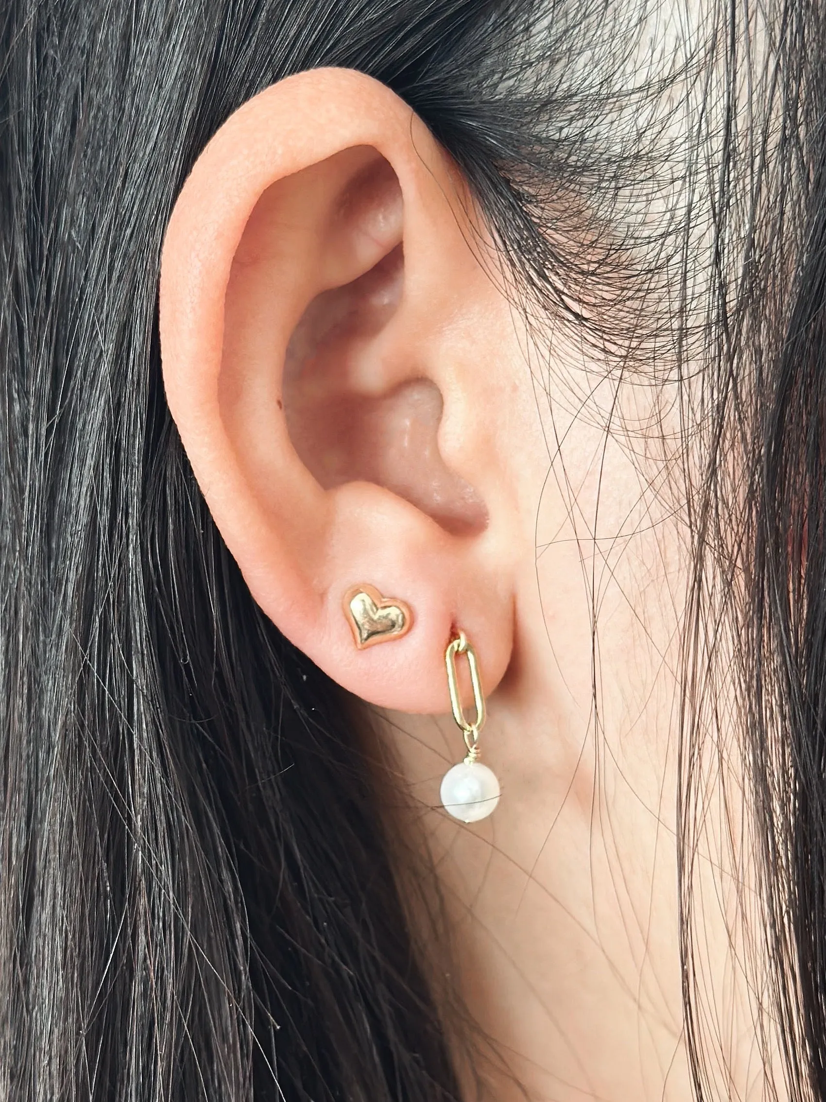 Puffy Heart Stud Earrings