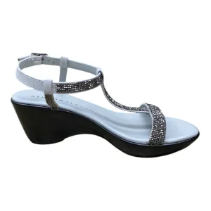 Sandals Heels Wedge By Athena Alexander In Black & Grey, Size:9