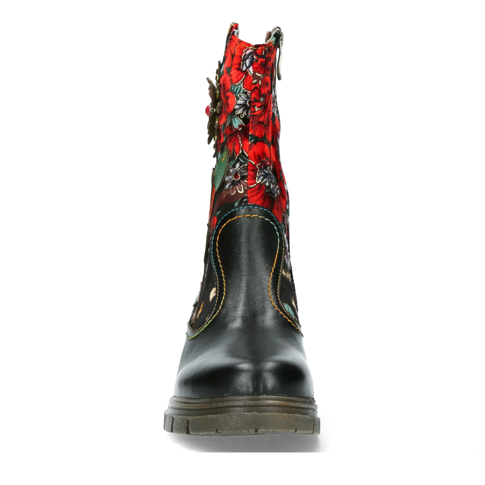 SIZE 3/36* Red Mid Calf Floral Kaelao 12 Boots