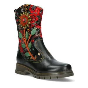 SIZE 3/36* Red Mid Calf Floral Kaelao 12 Boots
