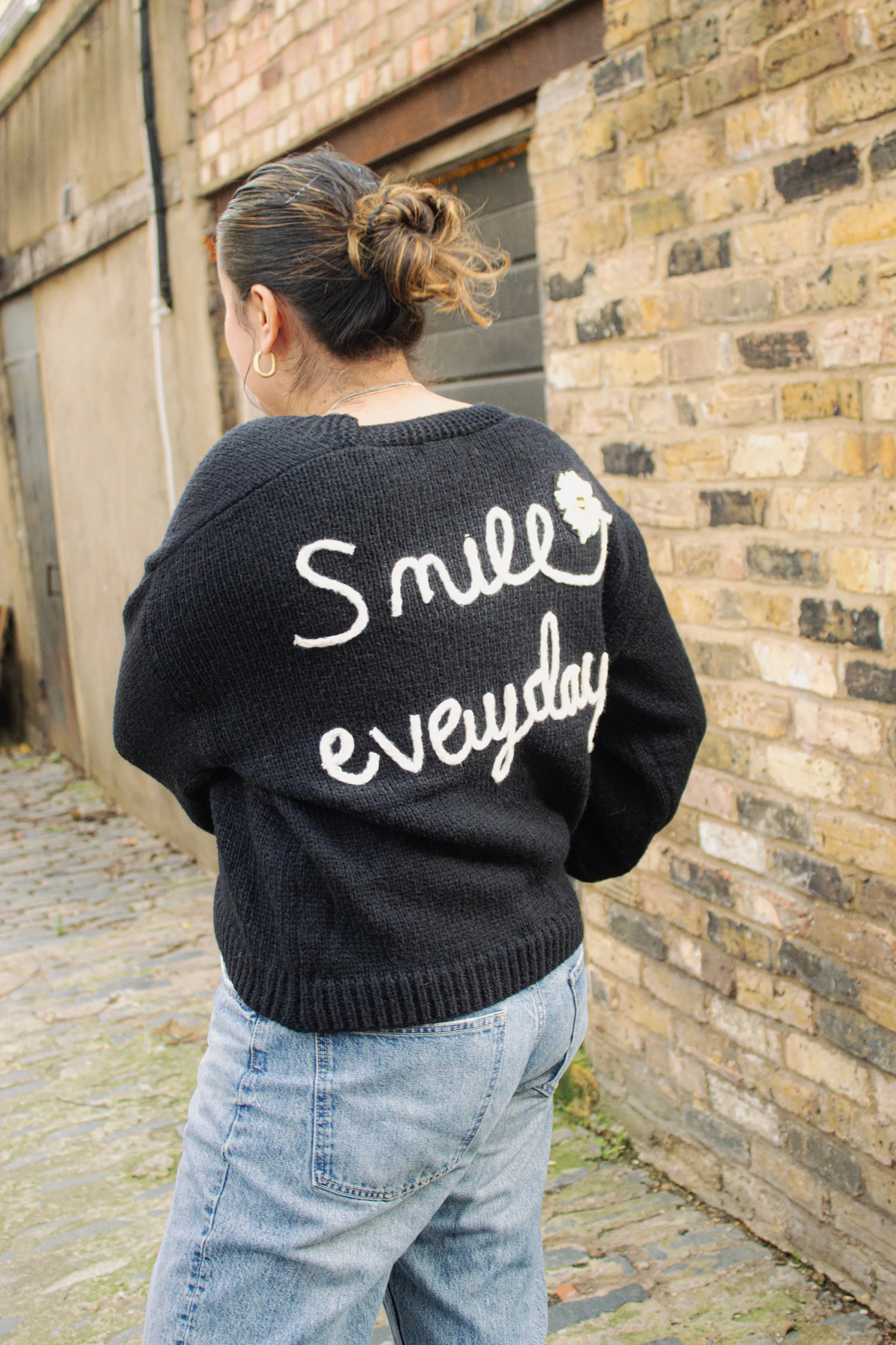Smile Everyday Flower Knit Cardigan