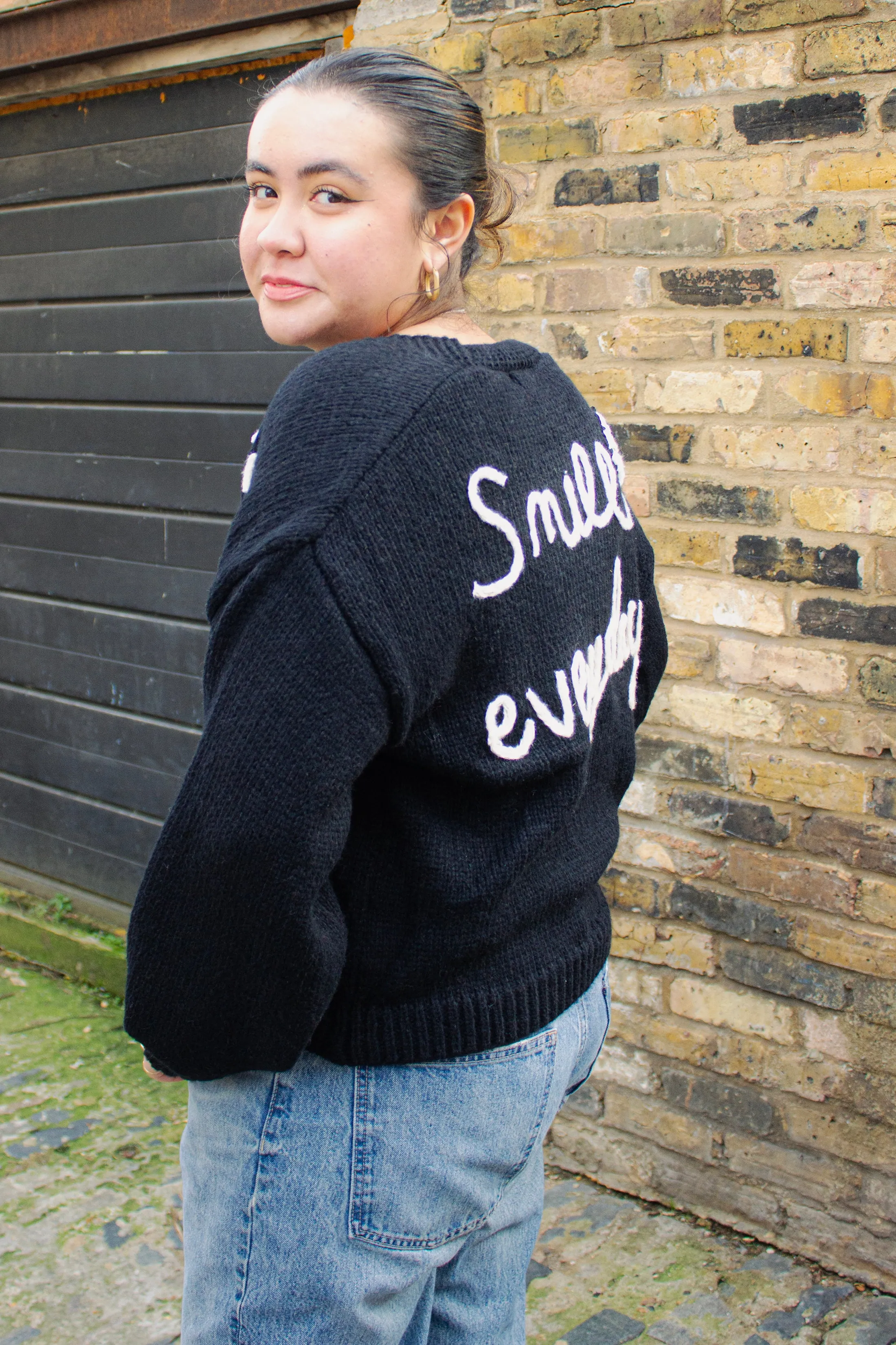 Smile Everyday Flower Knit Cardigan