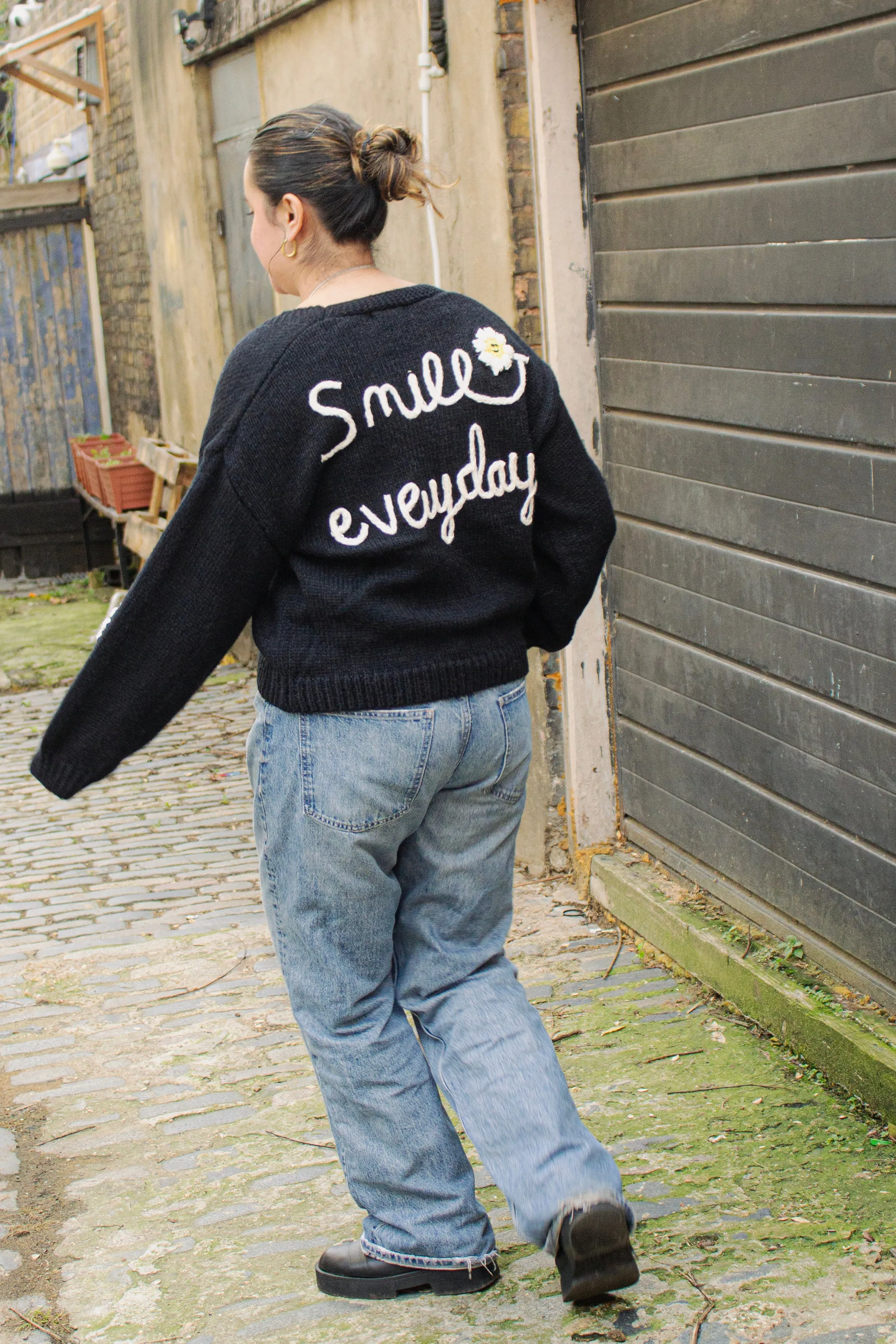 Smile Everyday Flower Knit Cardigan