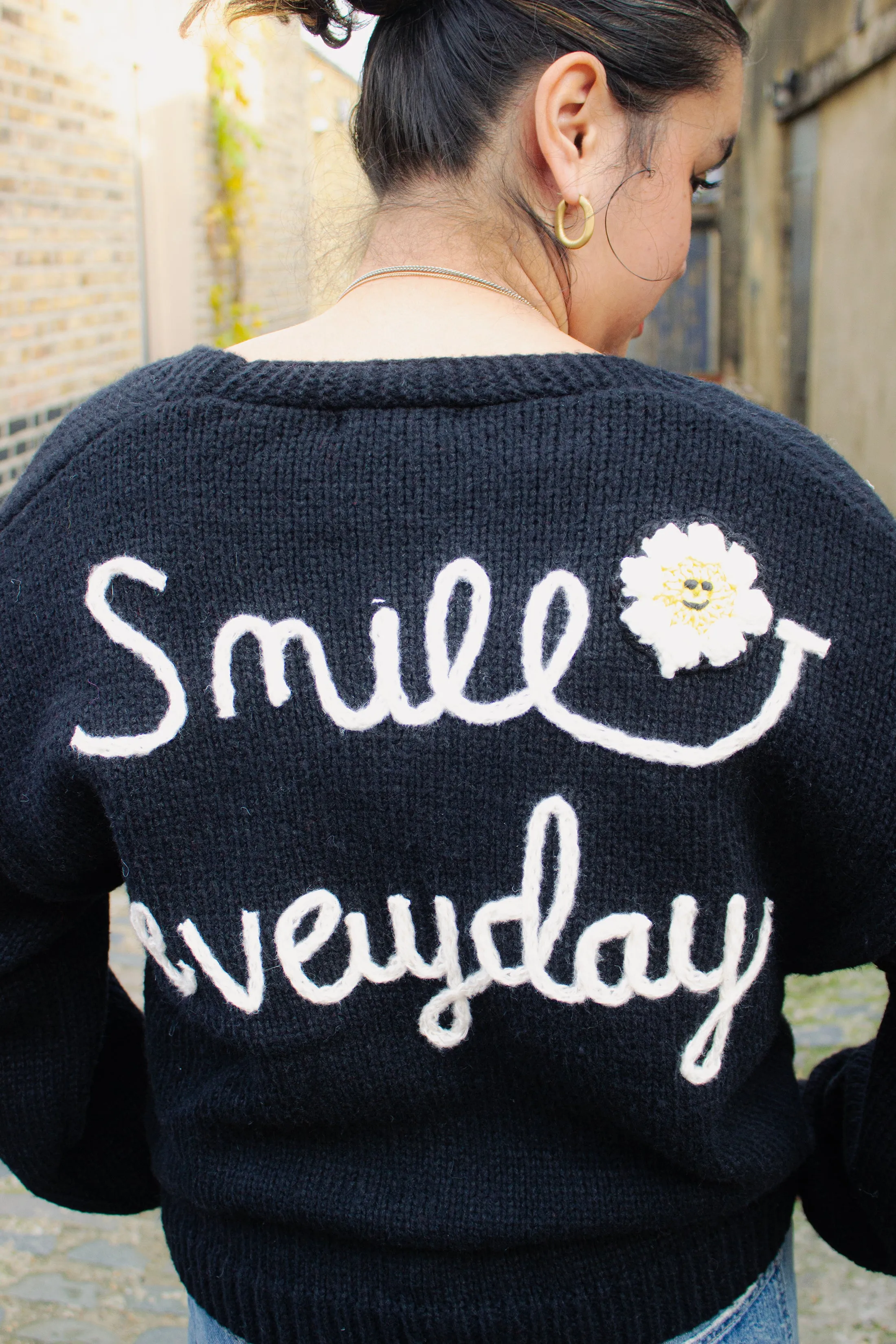 Smile Everyday Flower Knit Cardigan