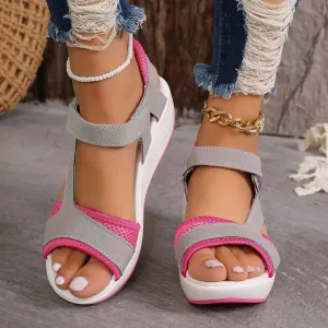 Solene | Velcro Wedge Beach Sandals