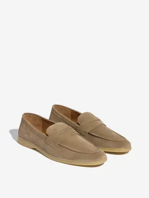 SOLEPLAY Beige Suede Leather Penny Loafers
