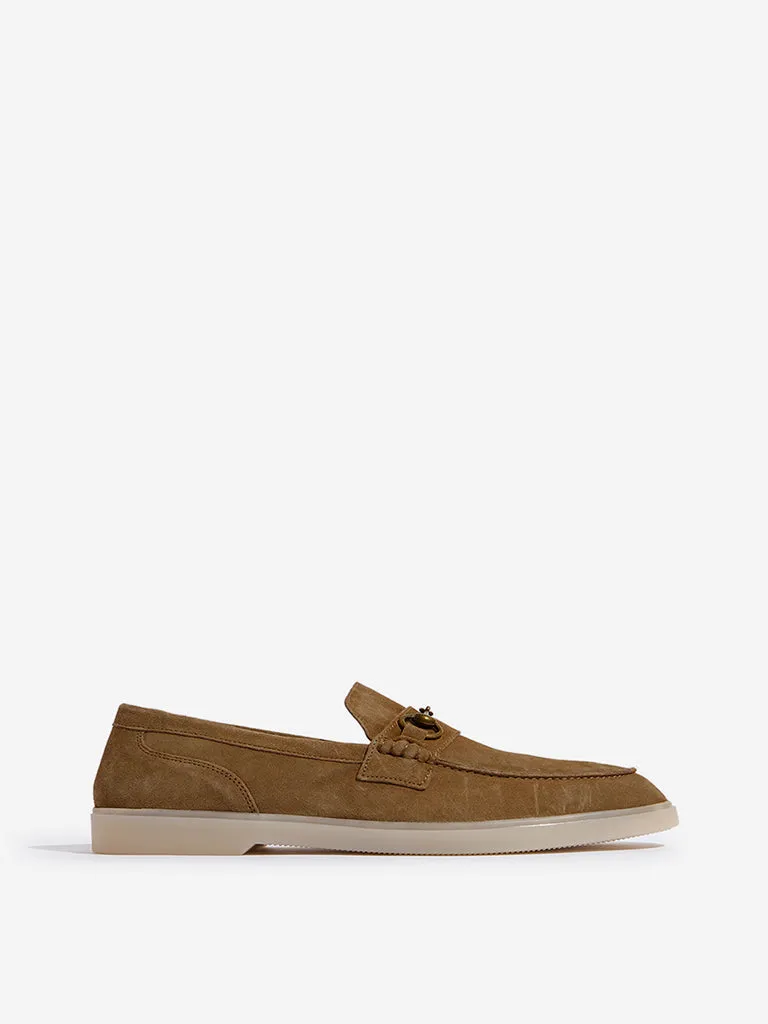 SOLEPLAY Brown Metal-Detailed Suede Leather Loafers