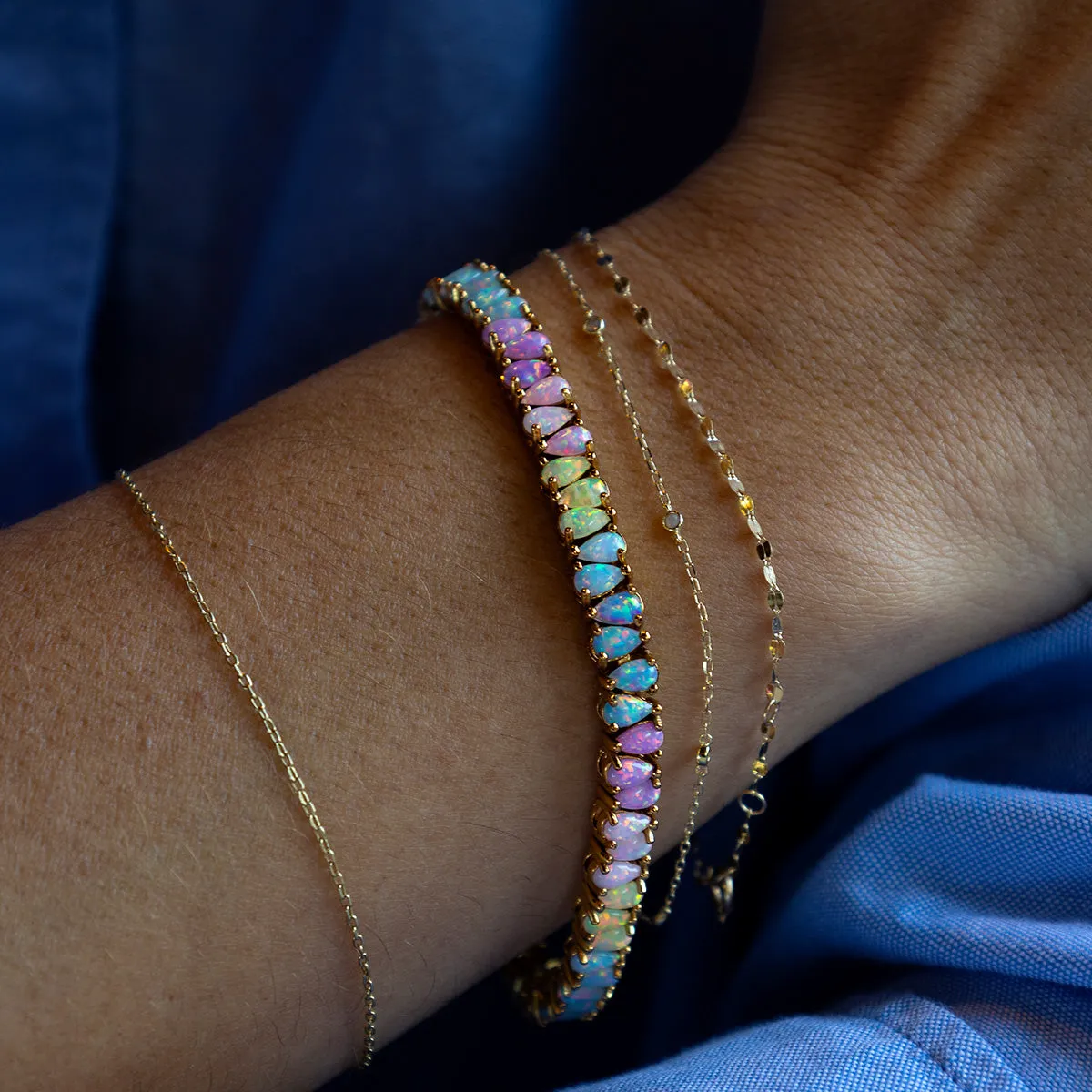 Solid Gold Everyday Opal Bracelet