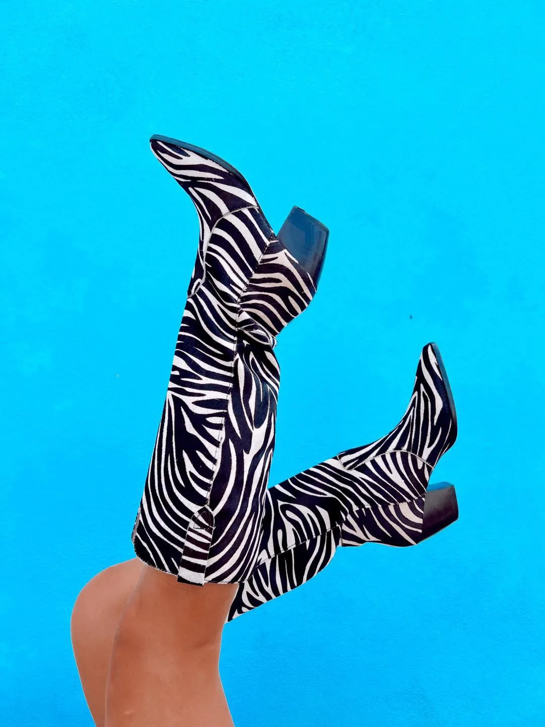 Stella Brown Zebra Western Boots By Matisse