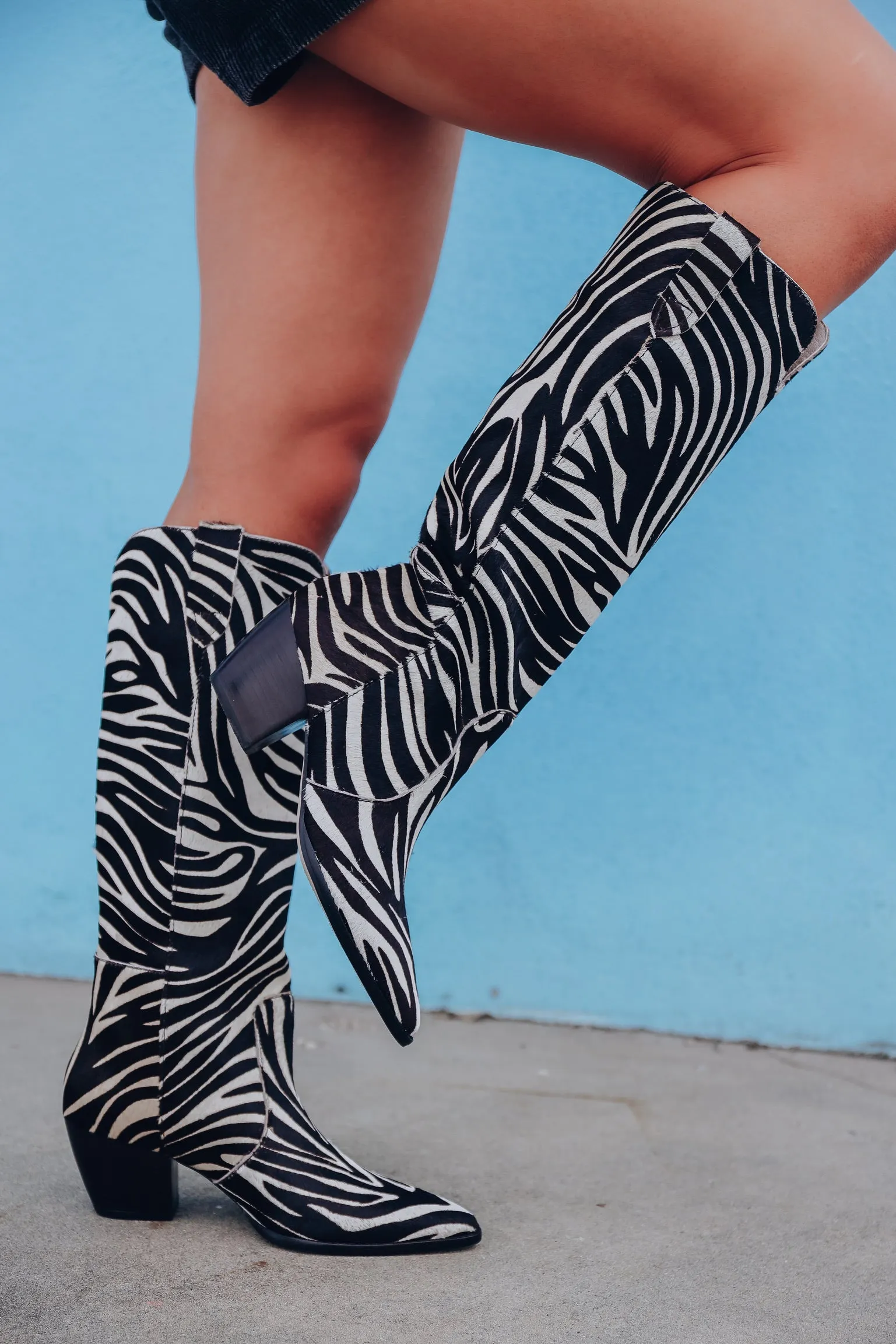 Stella Brown Zebra Western Boots By Matisse