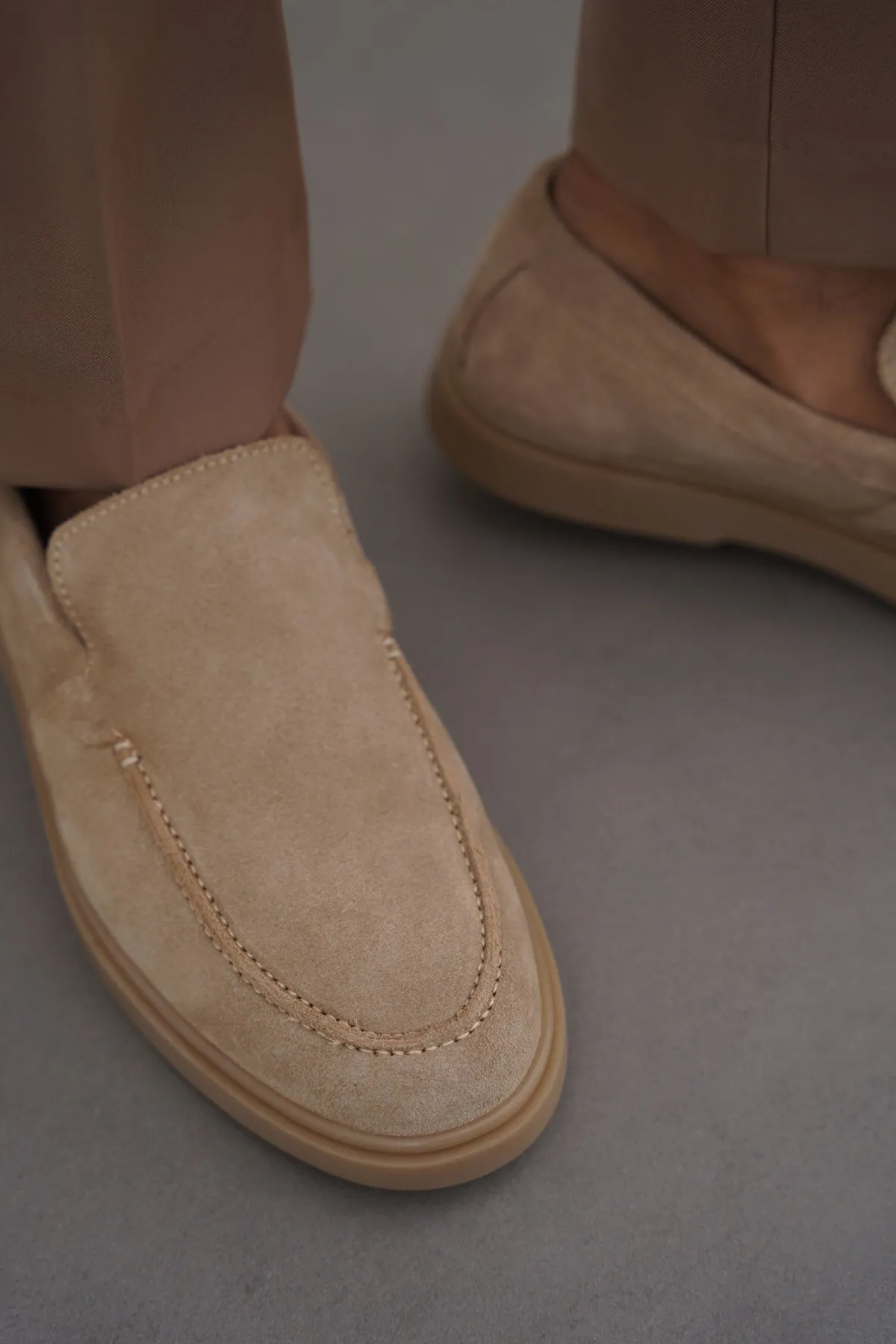 SUEDE LEATHER SLIP-ON LOAFERS