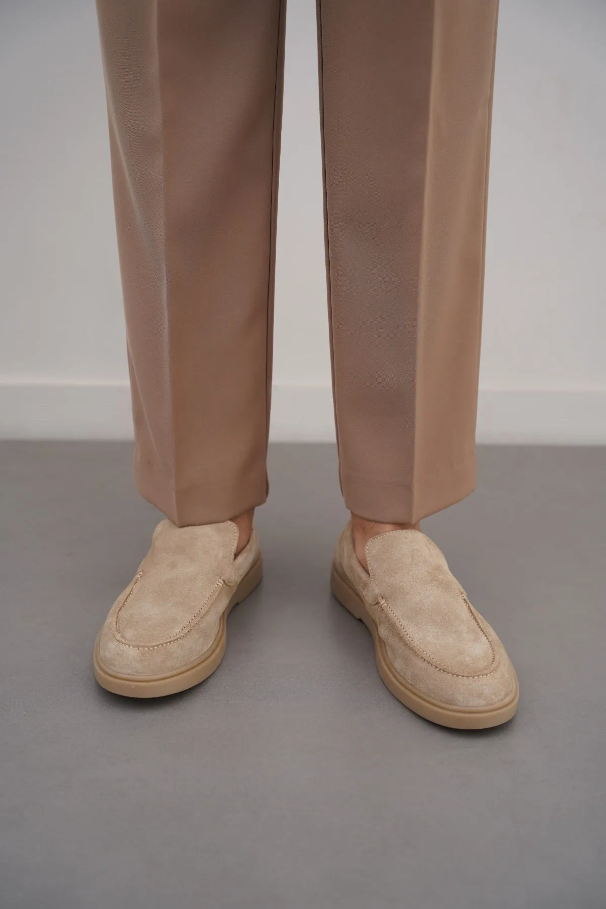 SUEDE LEATHER SLIP-ON LOAFERS