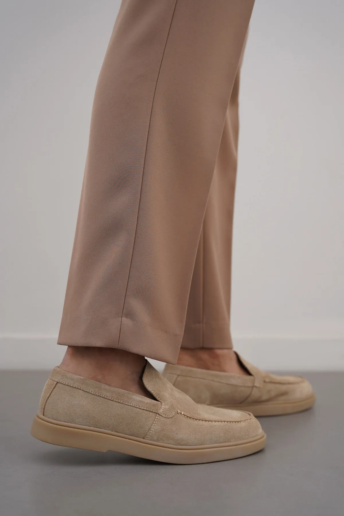SUEDE LEATHER SLIP-ON LOAFERS