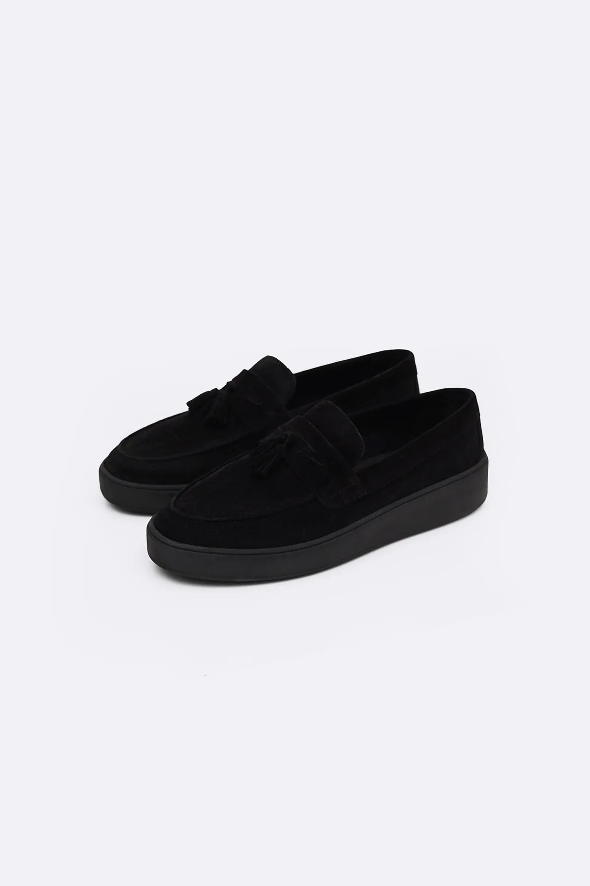 SUEDE LEATHER TASSEL LOAFERS