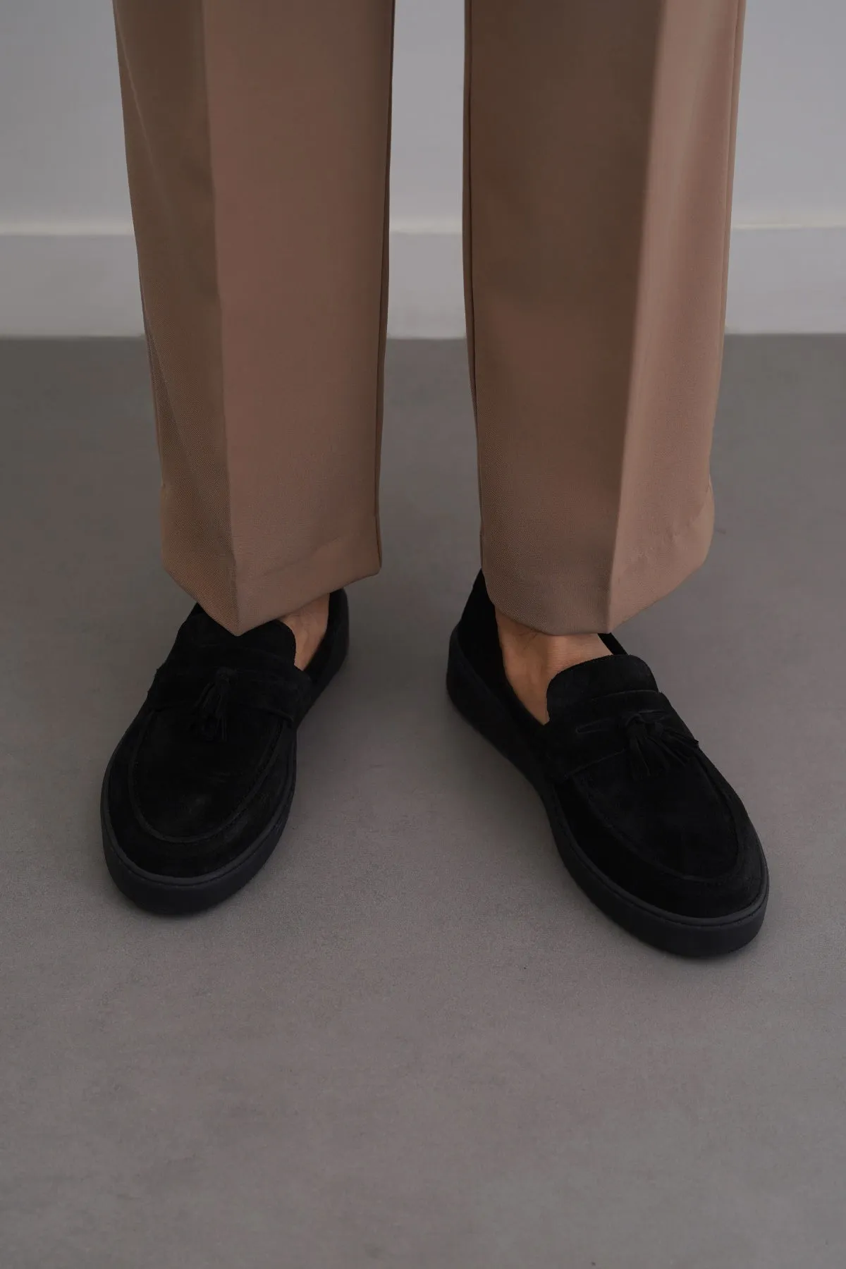SUEDE LEATHER TASSEL LOAFERS