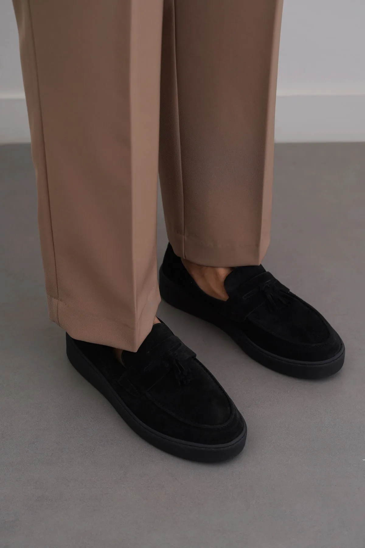 SUEDE LEATHER TASSEL LOAFERS