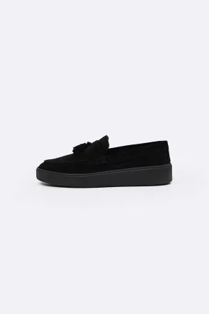 SUEDE LEATHER TASSEL LOAFERS