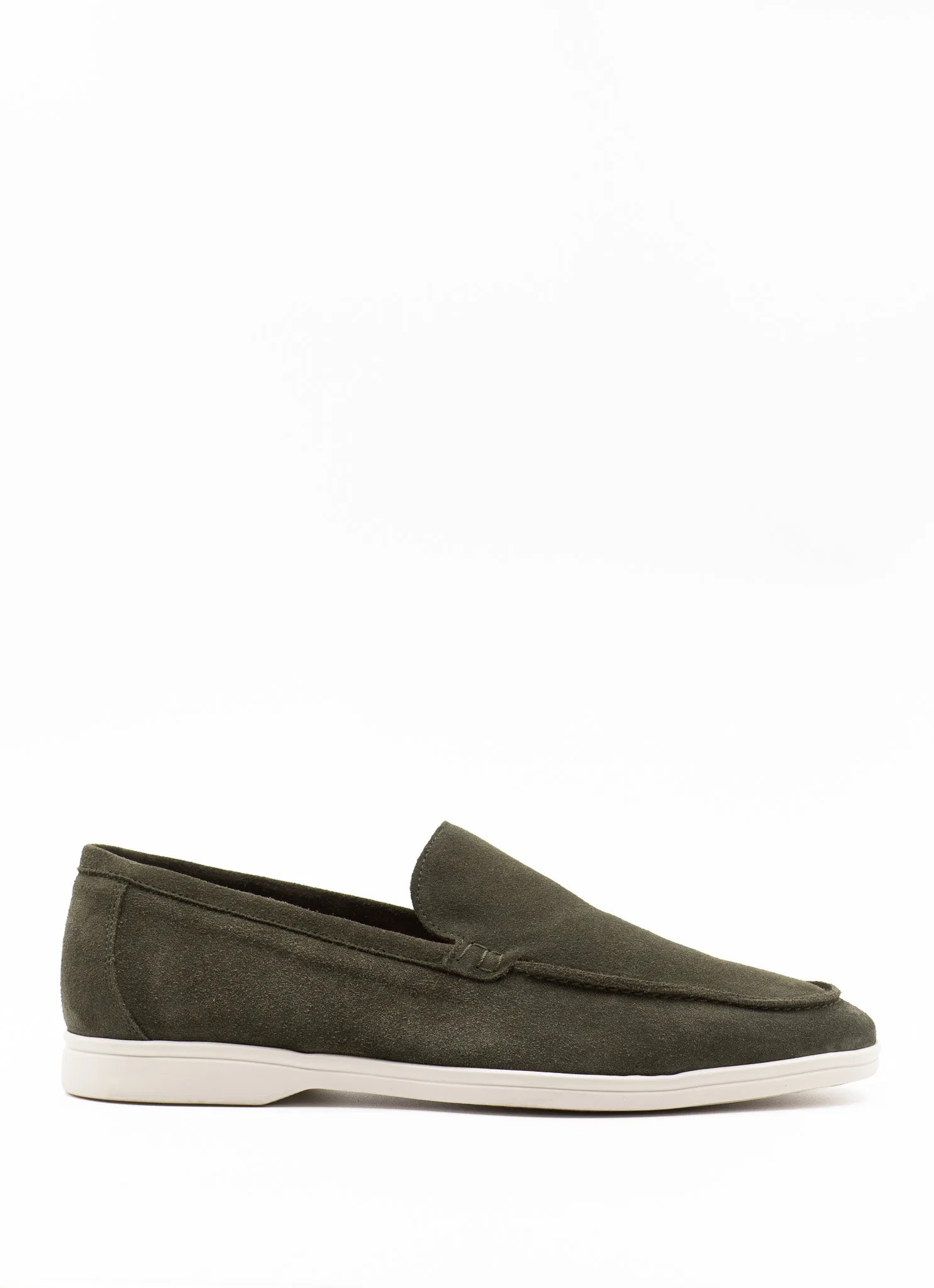 Summer loafer in green suede