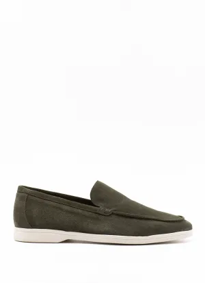 Summer loafer in green suede