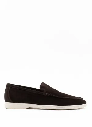 Summer loafers in brown suede