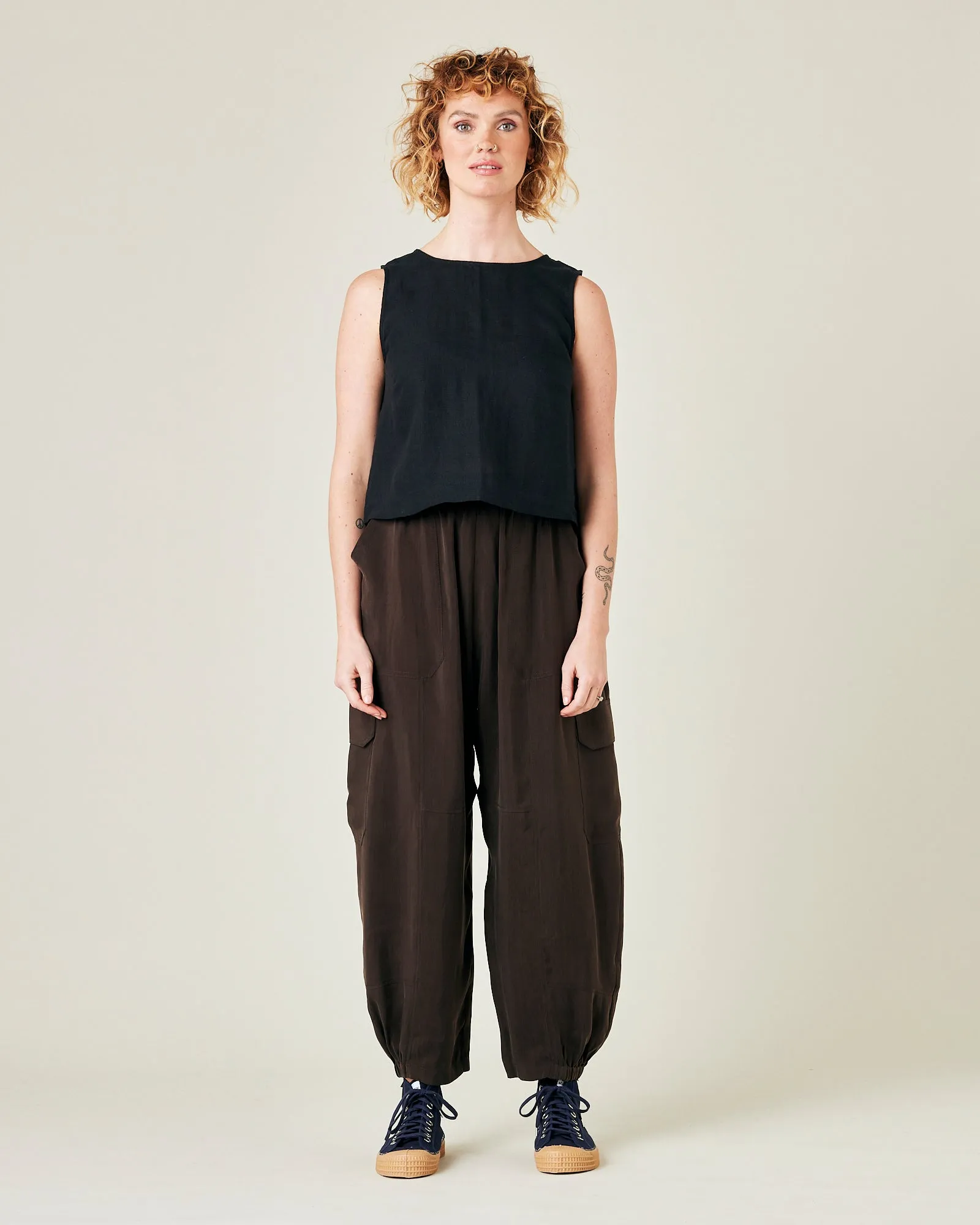 Sylvie Espresso Cupro Trouser