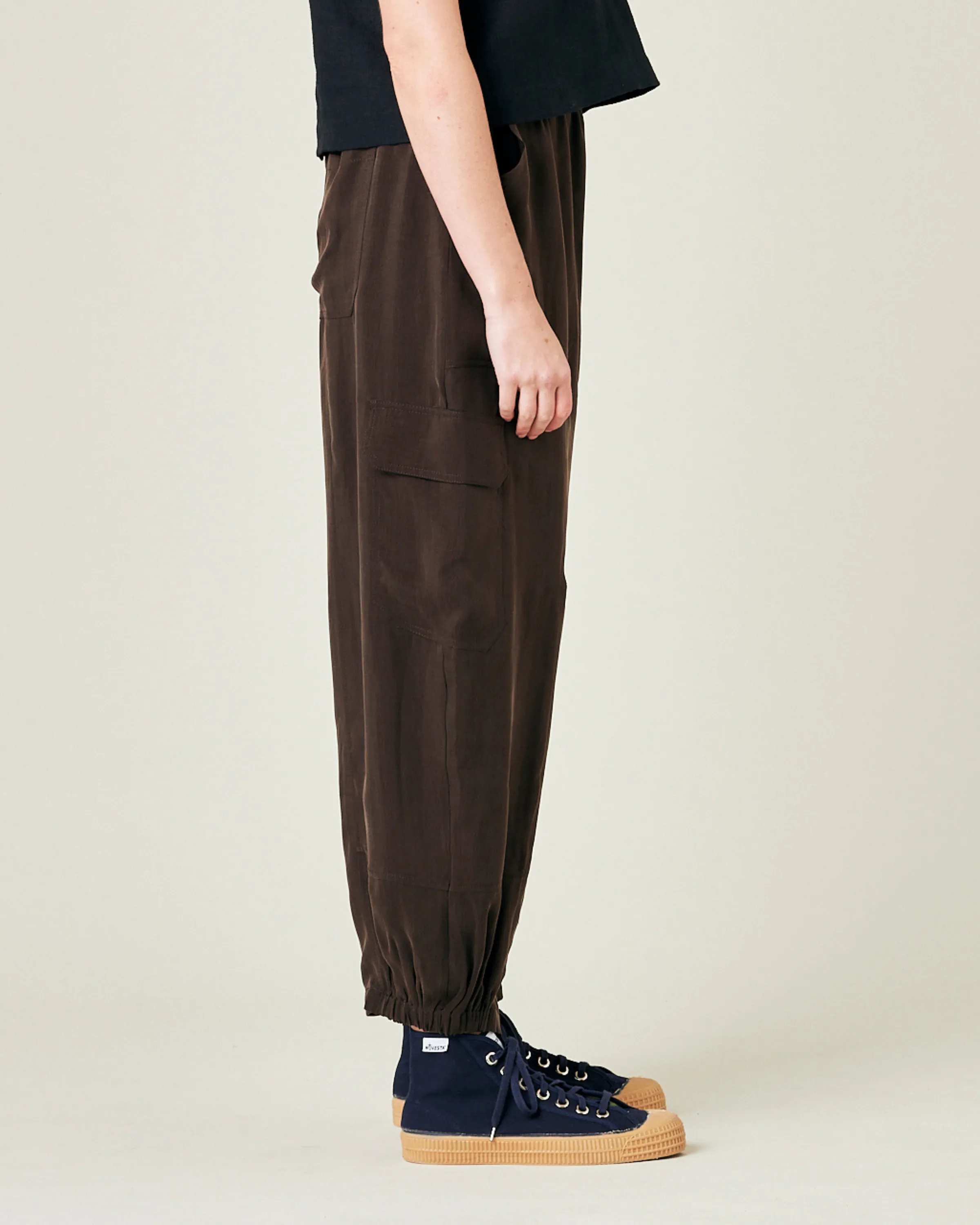 Sylvie Espresso Cupro Trouser