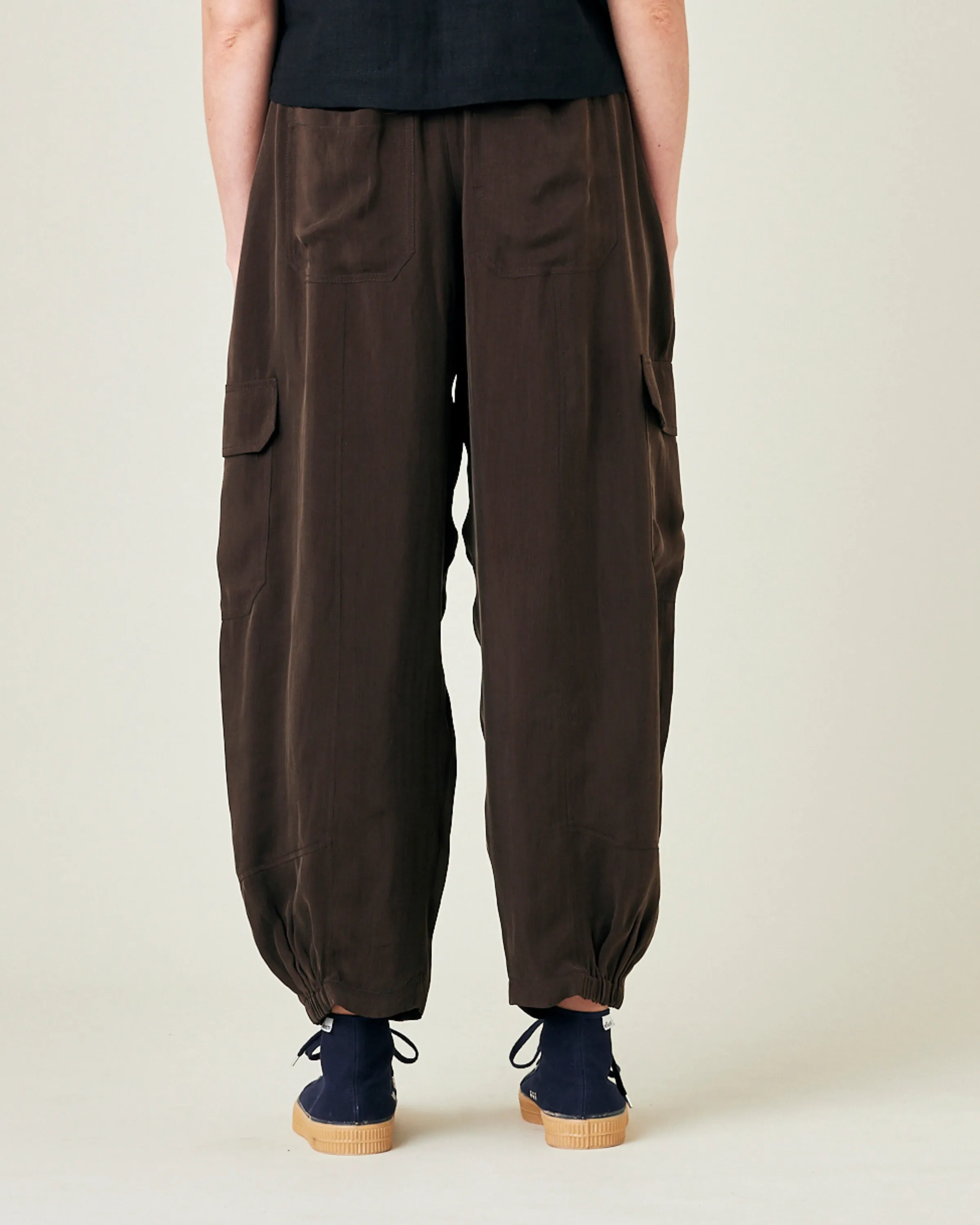 Sylvie Espresso Cupro Trouser