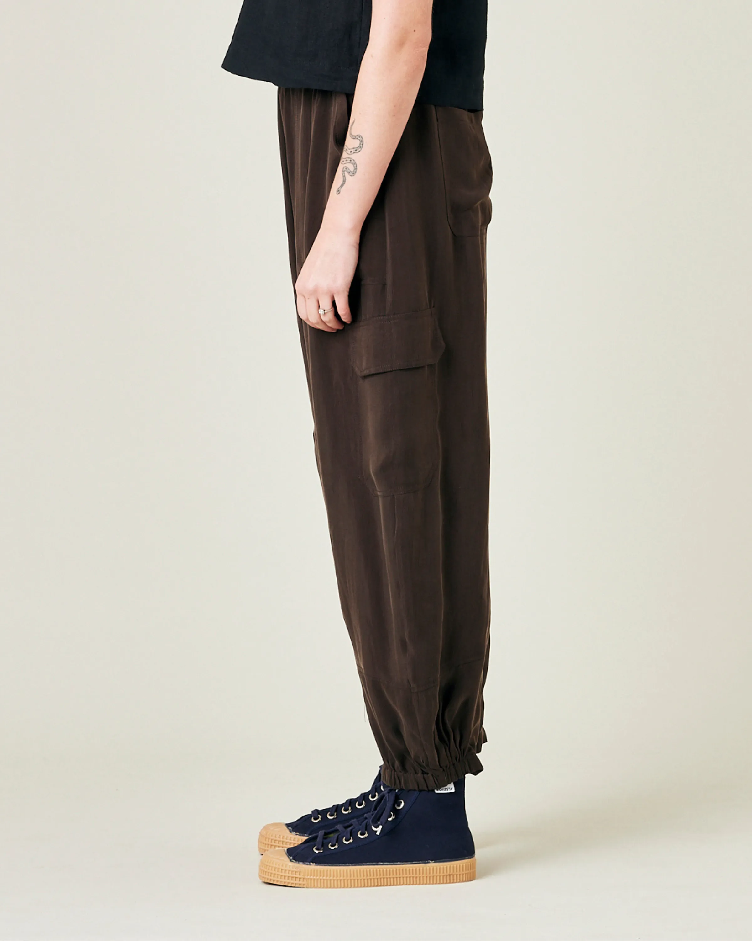 Sylvie Espresso Cupro Trouser