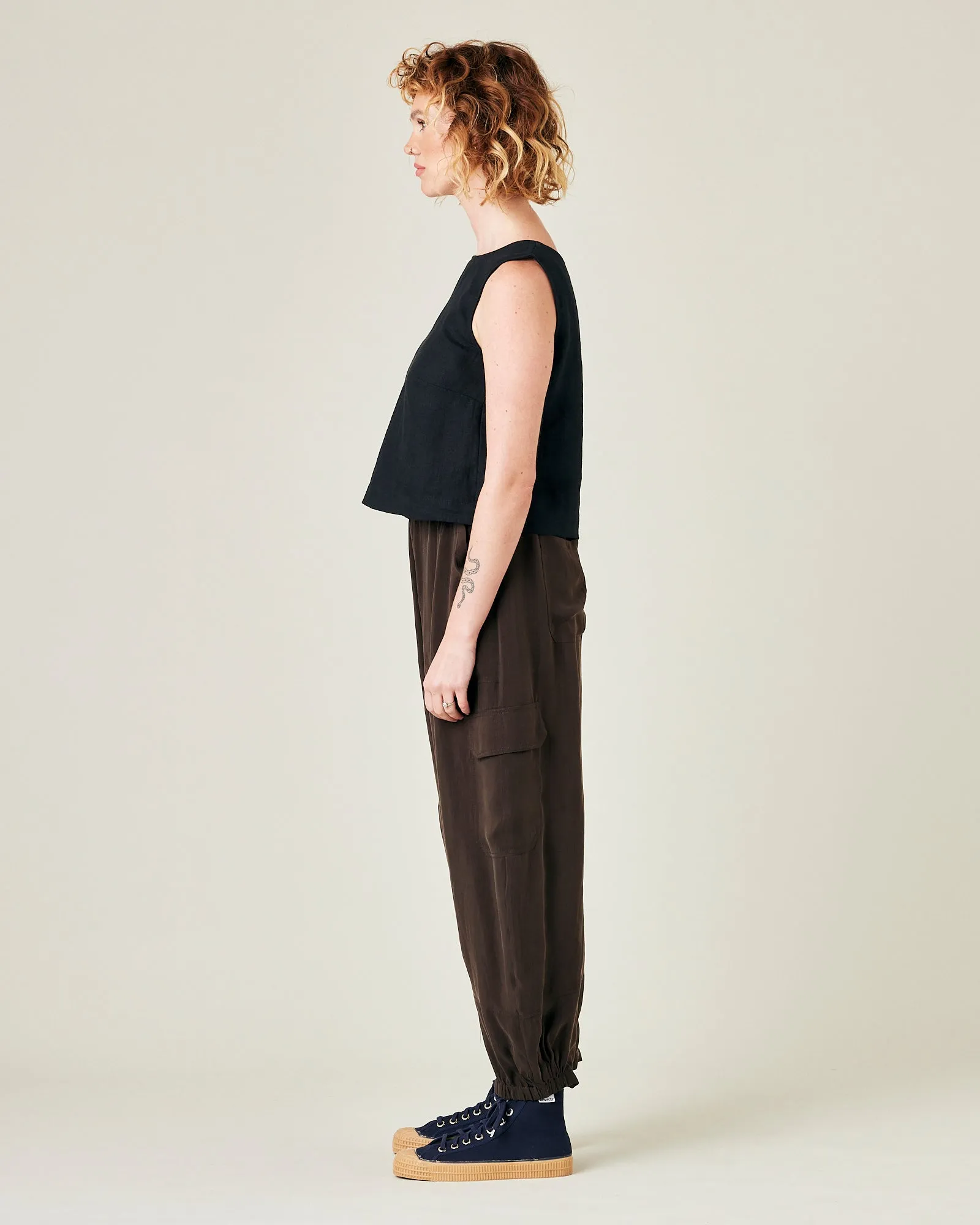 Sylvie Espresso Cupro Trouser