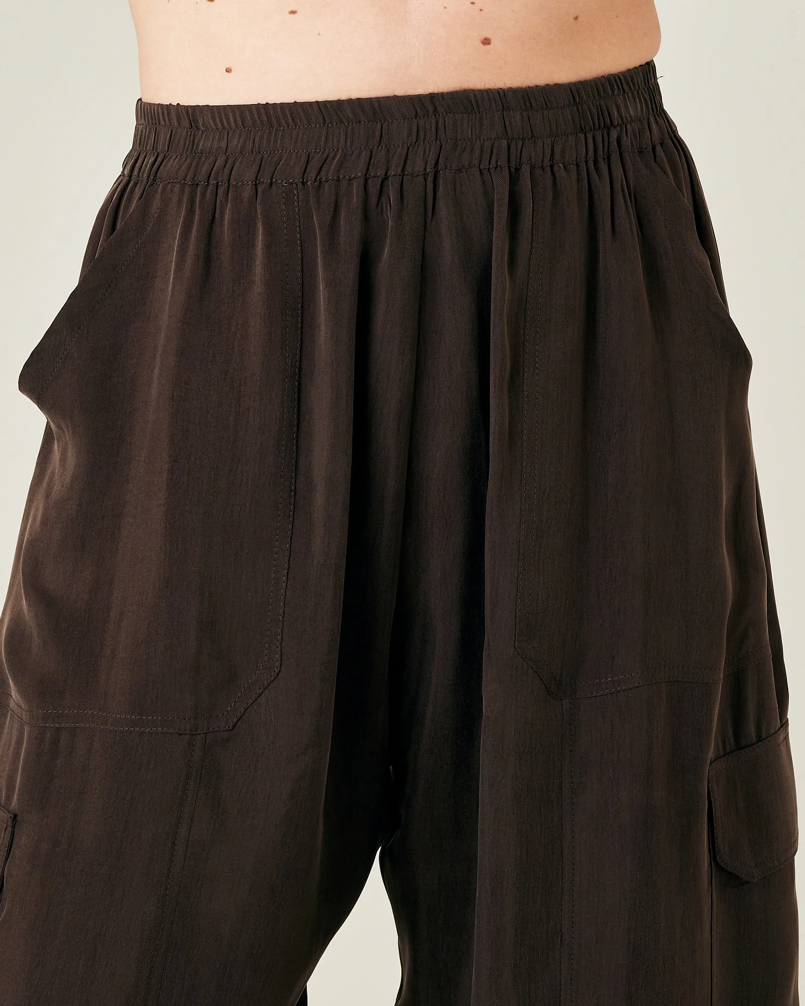 Sylvie Espresso Cupro Trouser