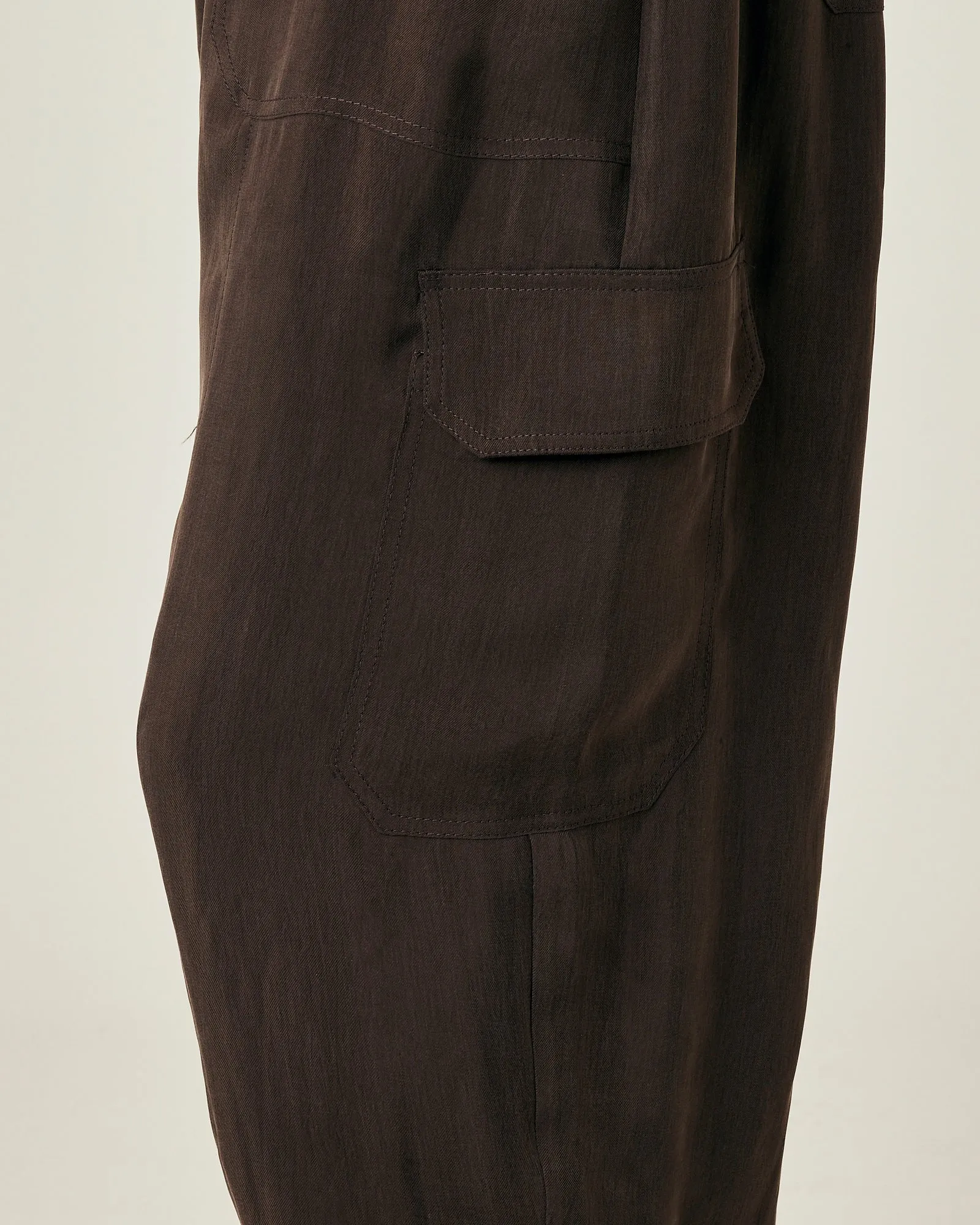 Sylvie Espresso Cupro Trouser