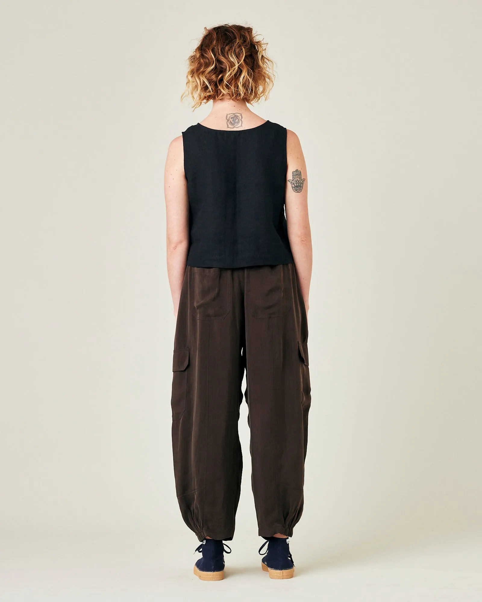 Sylvie Espresso Cupro Trouser