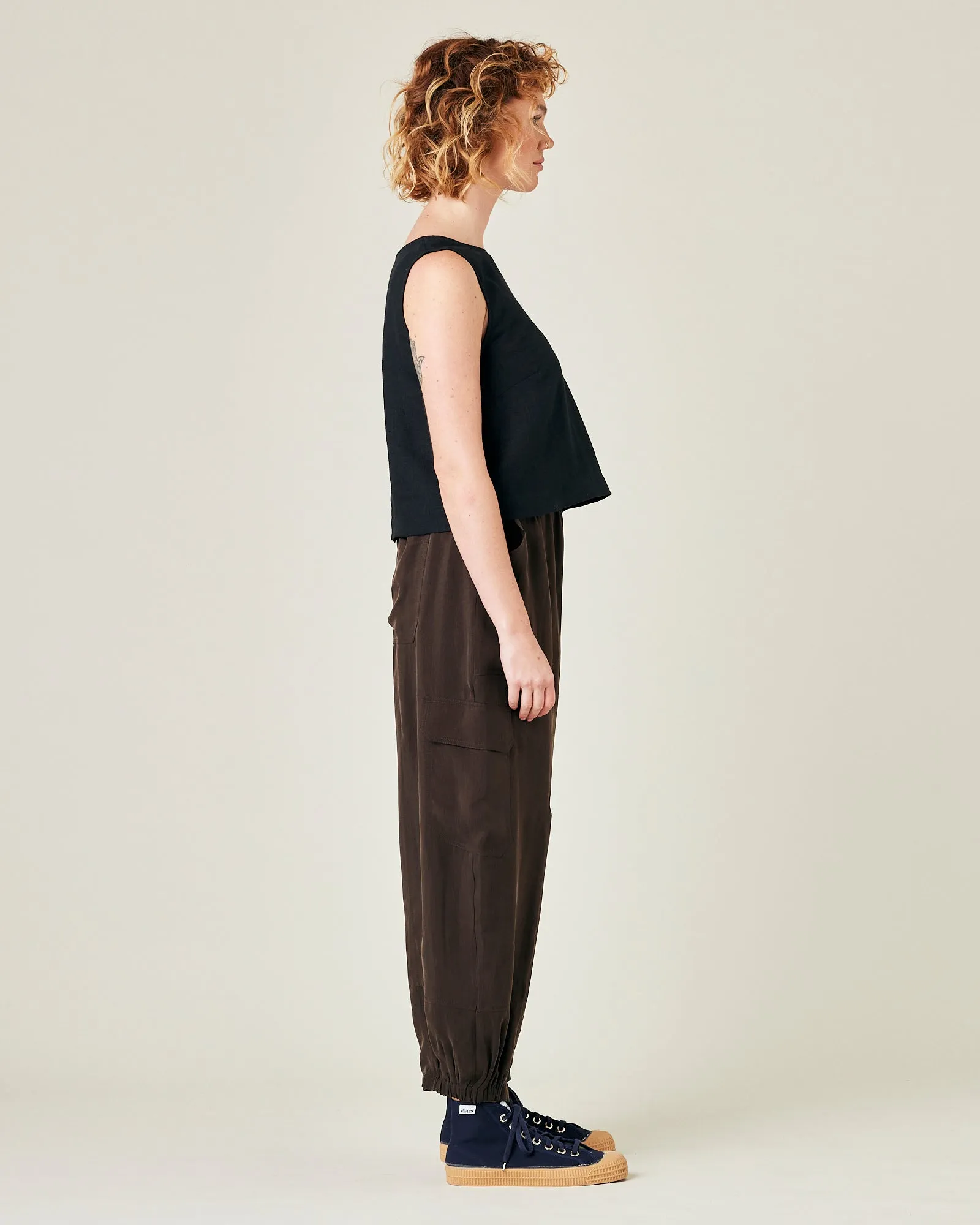 Sylvie Espresso Cupro Trouser
