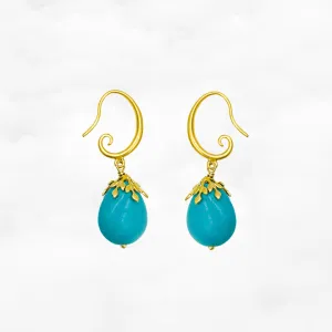 Turquoise Howlite Drop Earrings