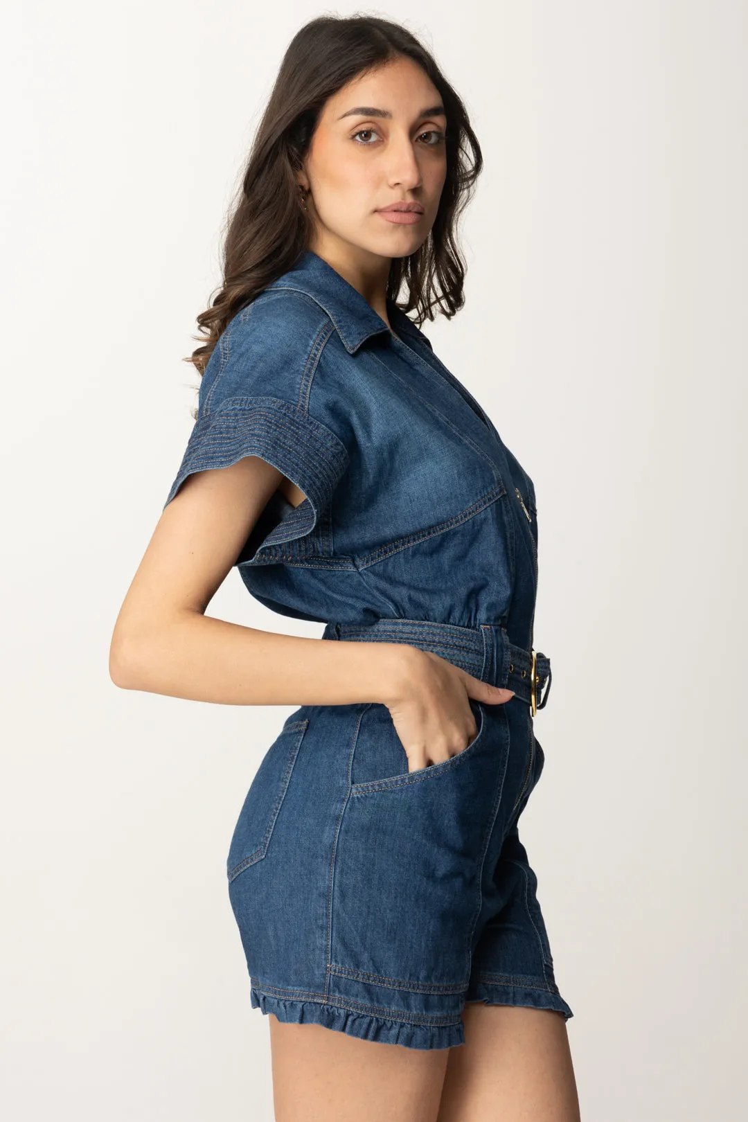 Tuta In Jeans con Cintura
