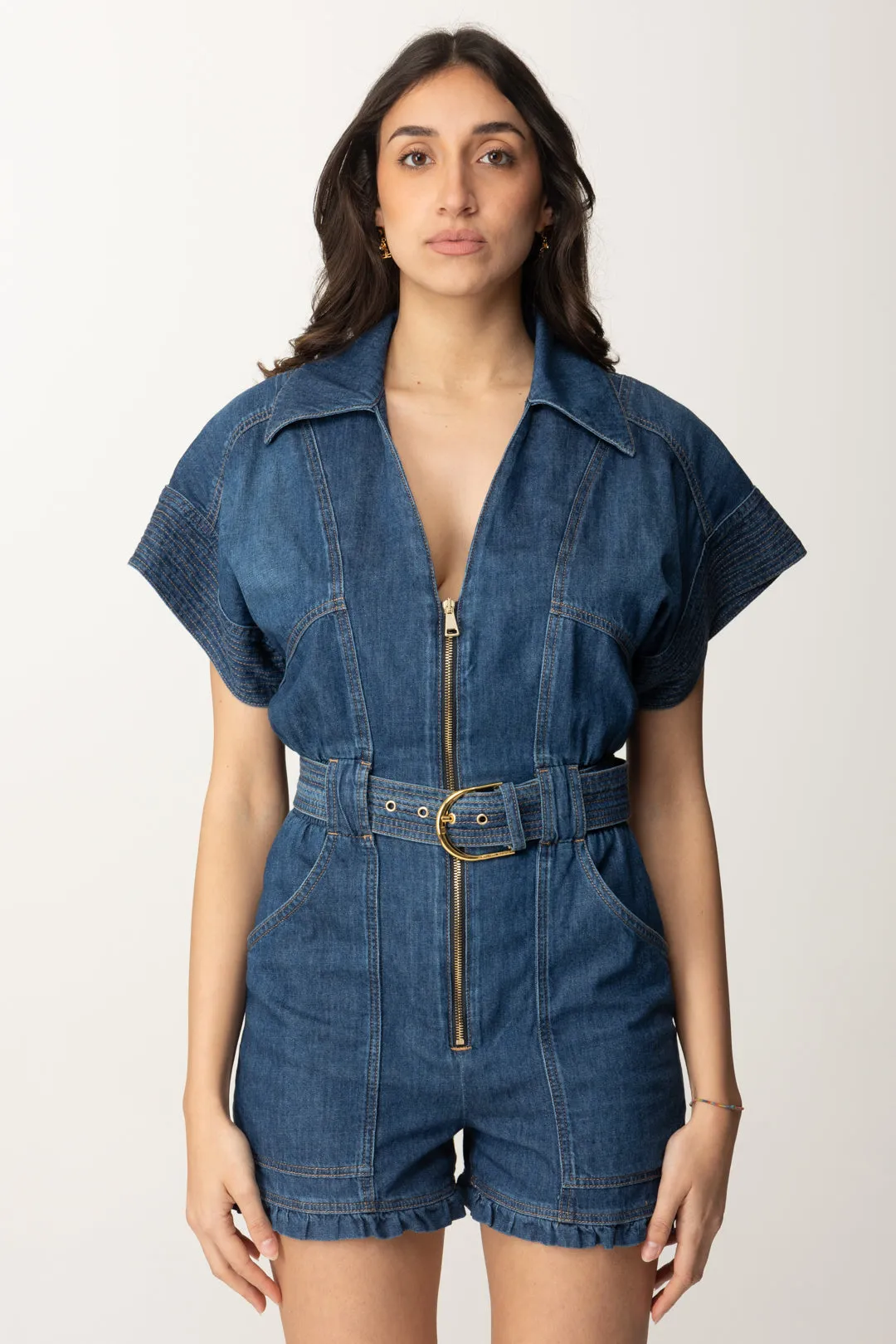 Tuta In Jeans con Cintura