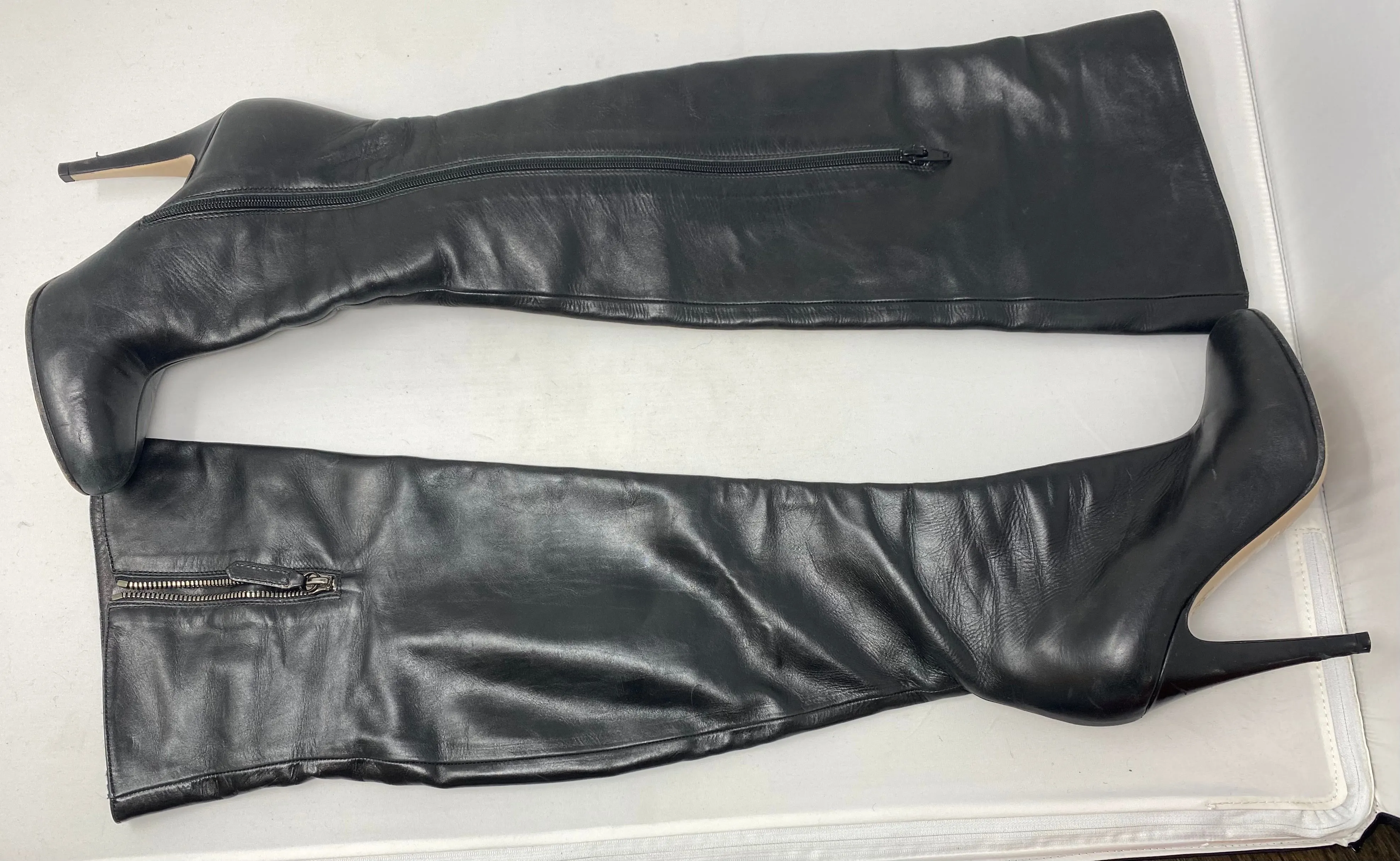 Valentino Black Leather Heeled Boots