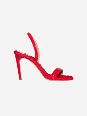 Vivien Vegan Leather High Heeled Sandals | Red Patent