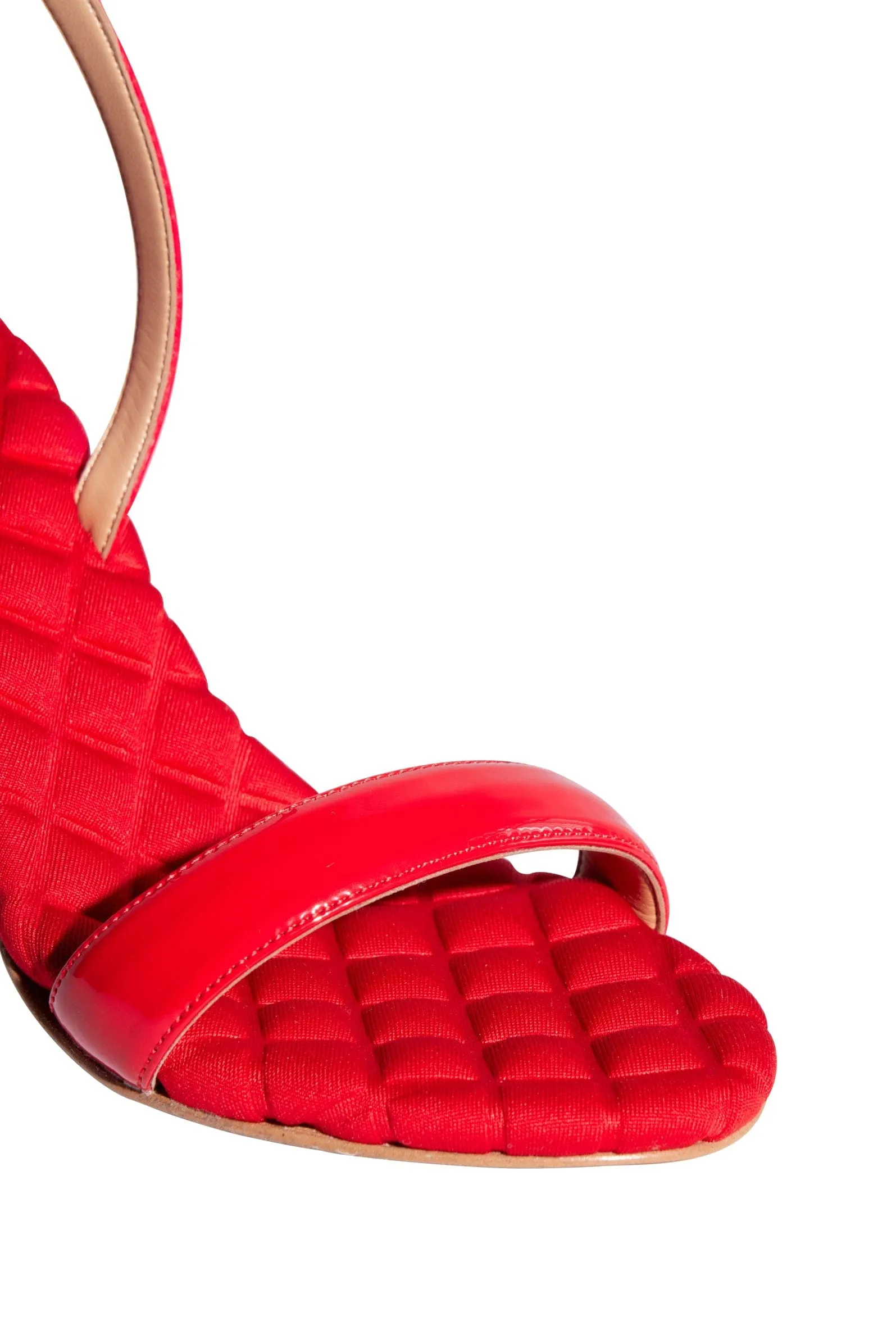 Vivien Vegan Leather High Heeled Sandals | Red Patent