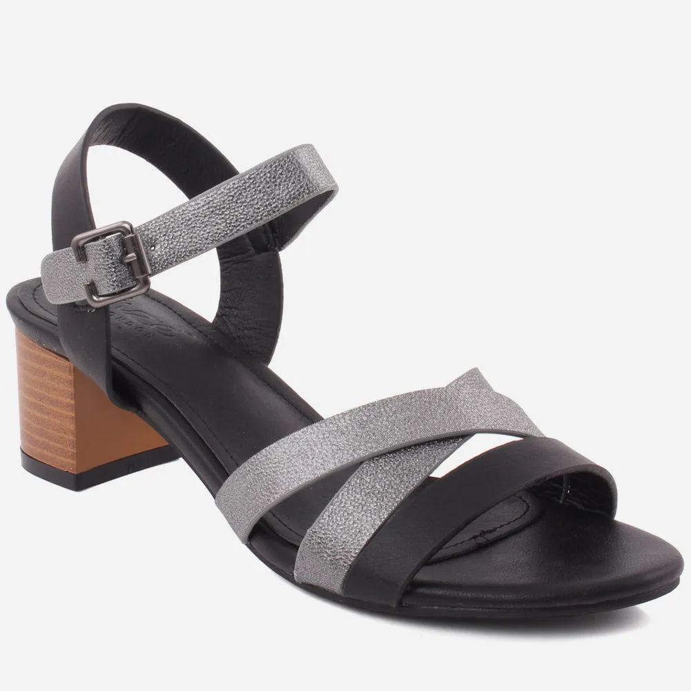 Women "CAMMY" Multi Color Block Heel Sandals