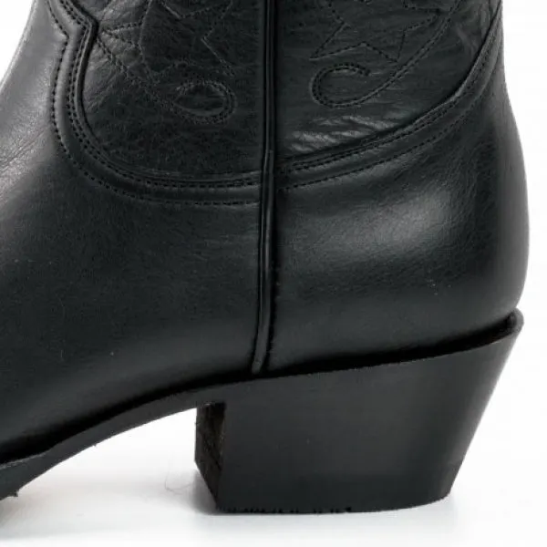 Women's Cowboy Boots or Ankle Boots Handcrafted in Black Leather 2374 Texanas