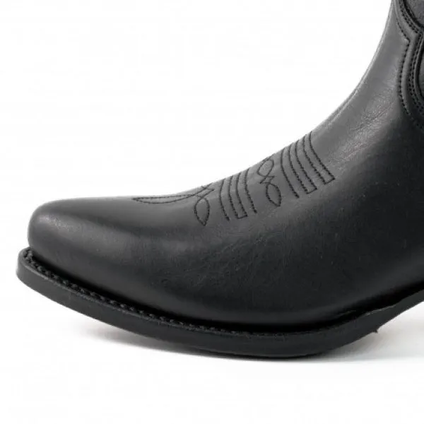 Women's Cowboy Boots or Ankle Boots Handcrafted in Black Leather 2374 Texanas