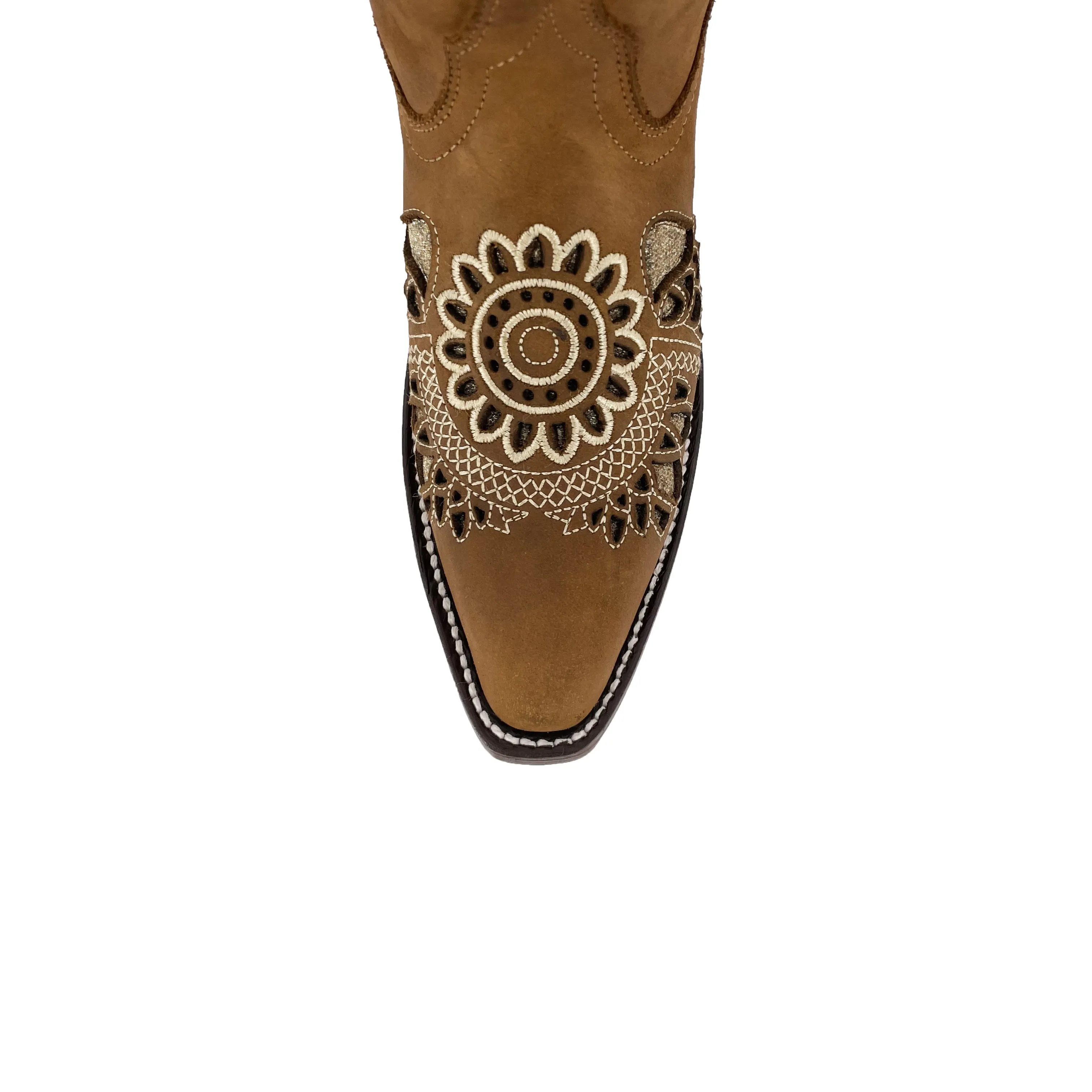 Women's Snip Toe Glitter Boots -Sand Tan
