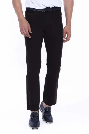 WSS Suede Brown Men Jeans  - Singen