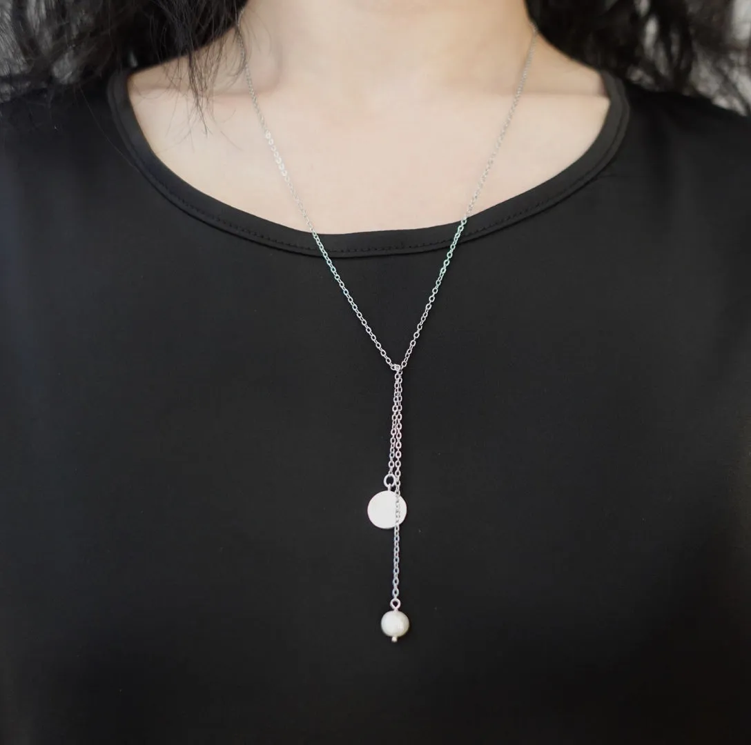 Zodiac Y Chain Necklace Silver