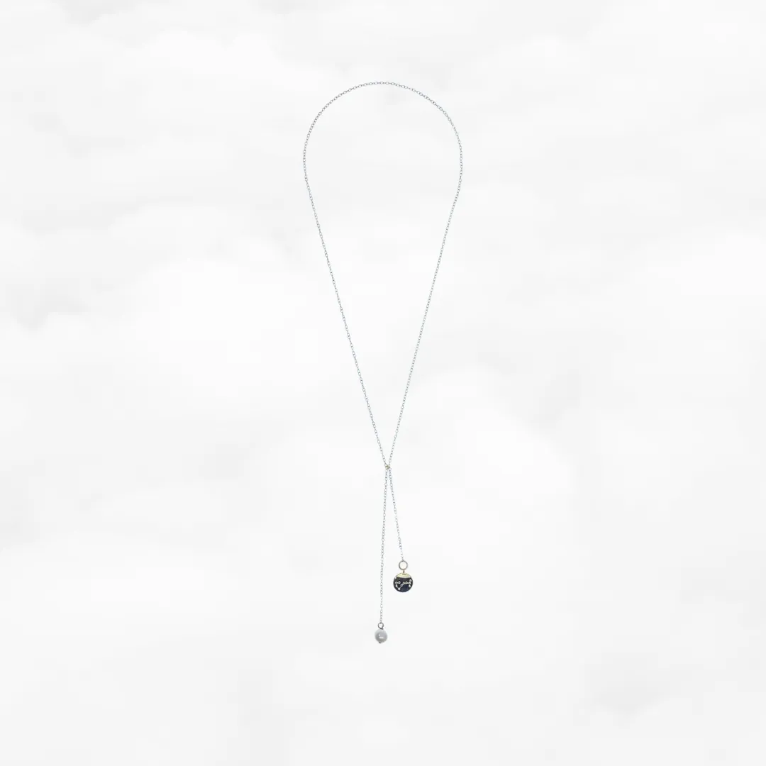 Zodiac Y Chain Necklace Silver